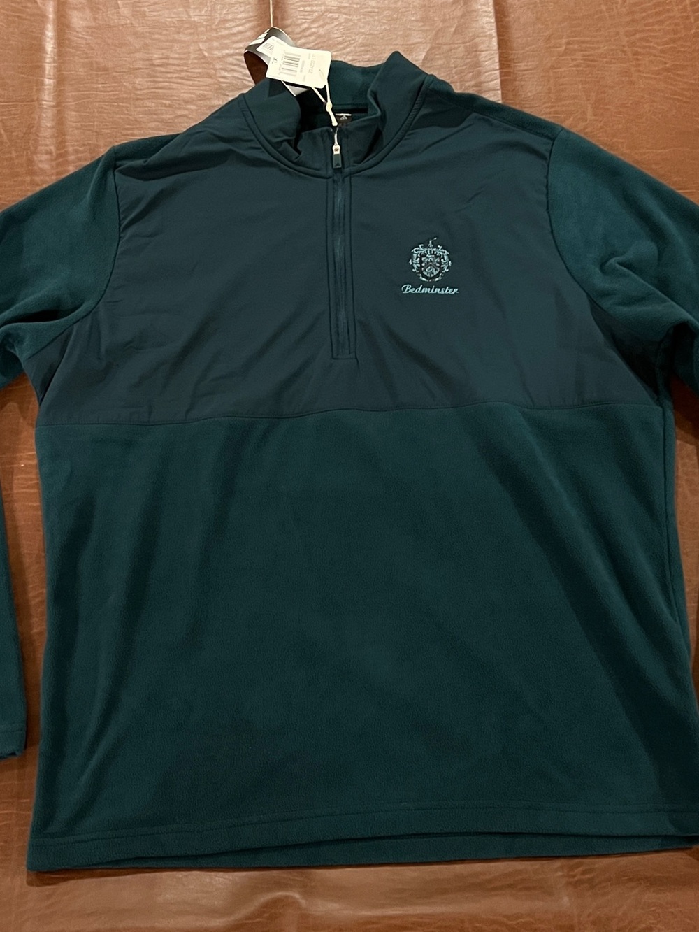 NWT Adidas Bedminster NJ 1/4 Zip Activewear Pullover Sweater Velour - Size XL